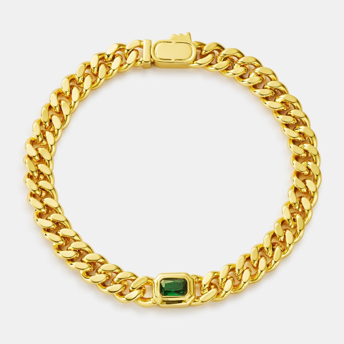 EMERALD CUBAN BRACELET (GOLD) 6MM